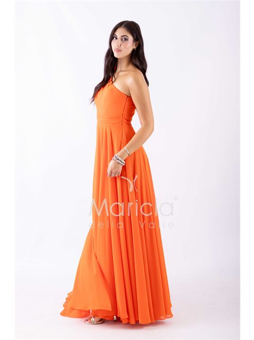 abito lungo fiore chiffon MARICLA ELEGANCE | FI7401ARANCIO